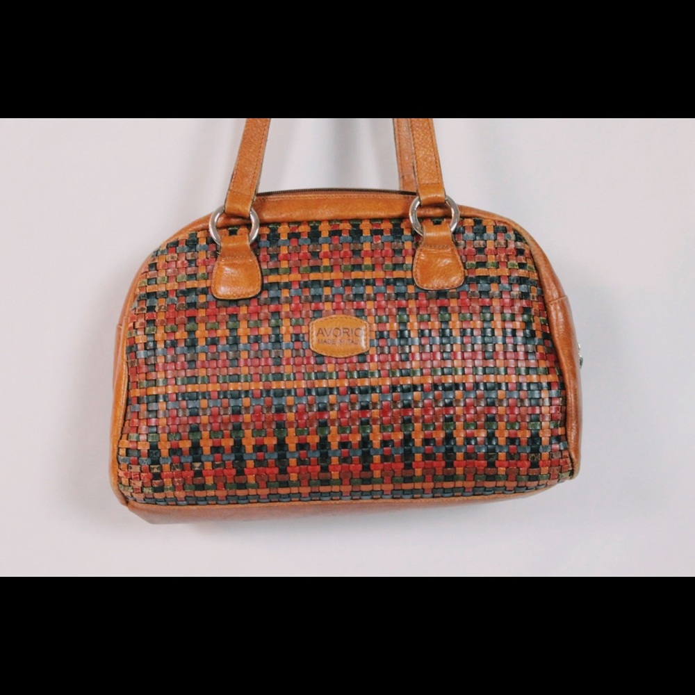 Vintage Vera Pelle woven Italian leather purse